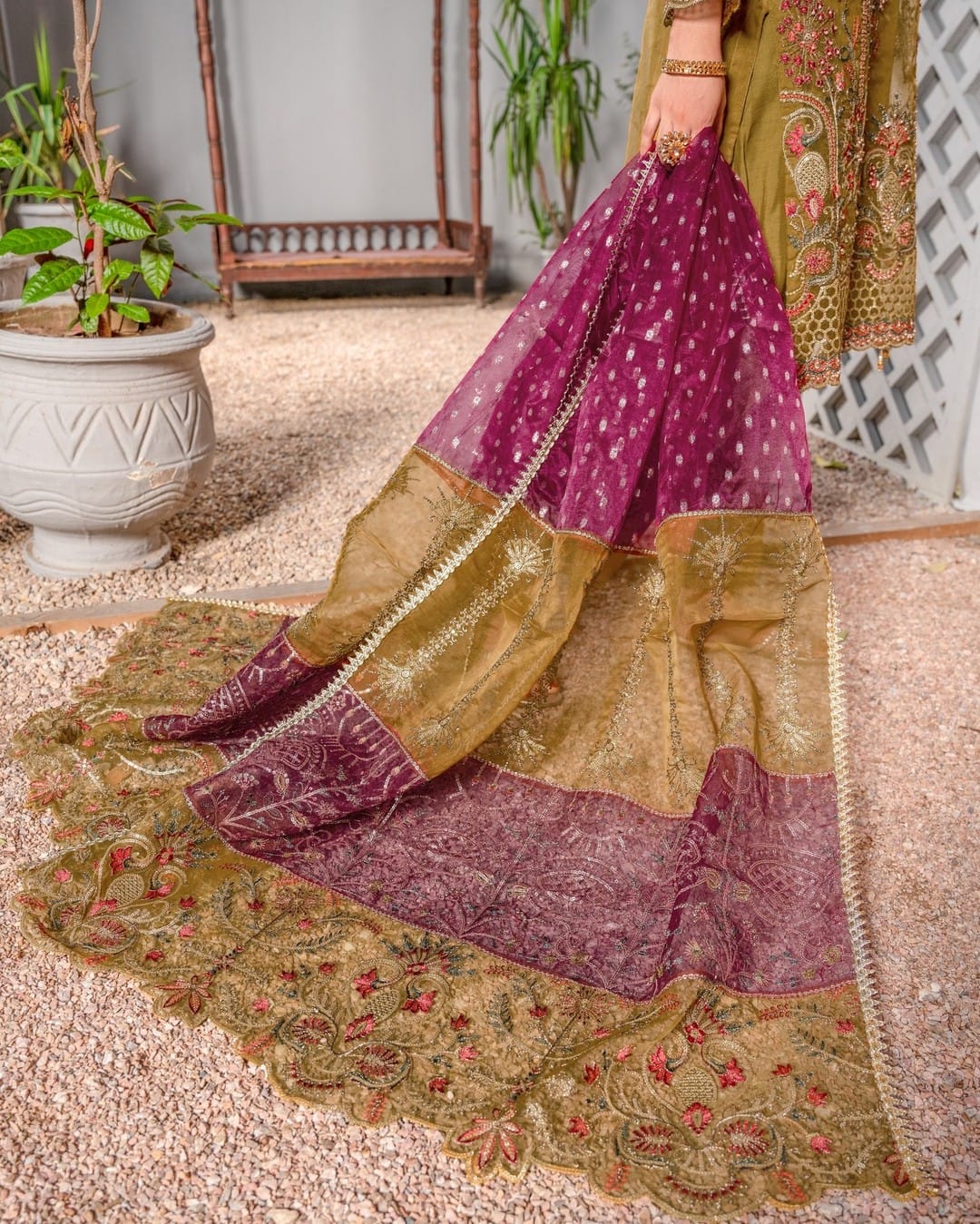 3Piece_Embroidered Organza Suit | 1353-SN-ORZ