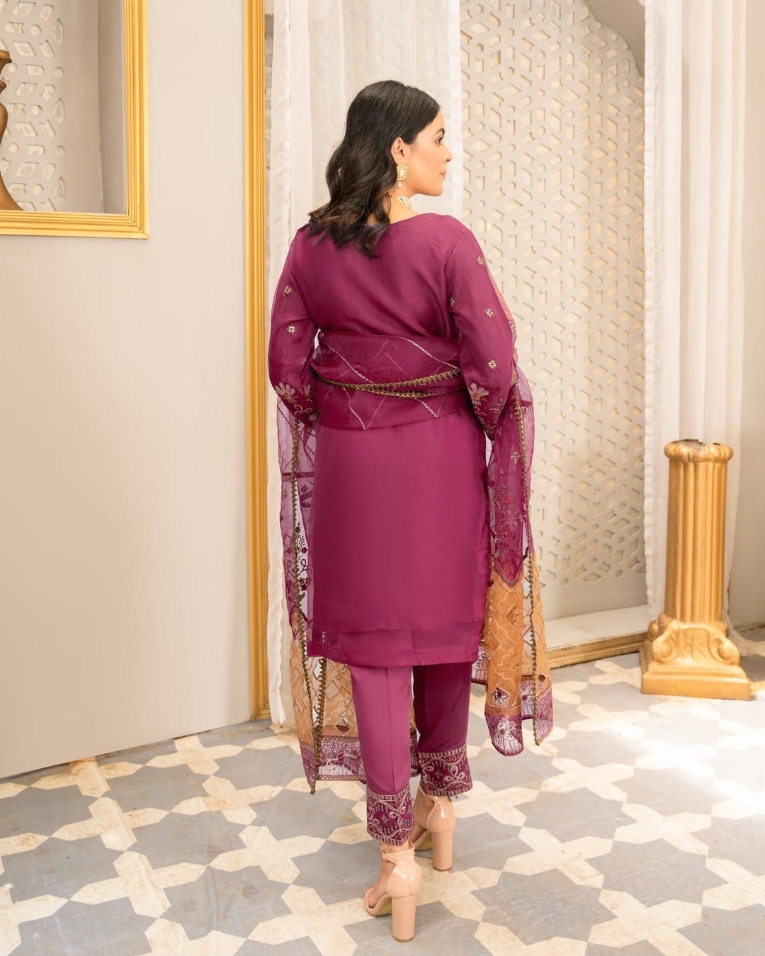 3Piece_Embroidered Organza Suit | 1351-SN-ORZ