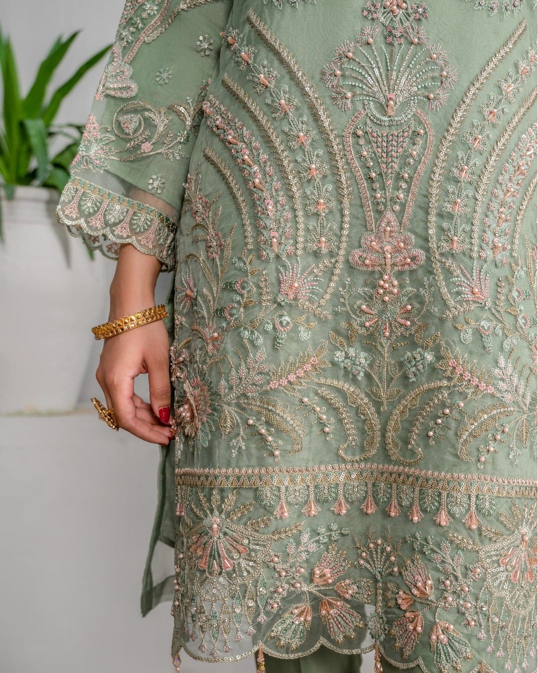 3Piece_Embroidered Organza Suit | 1310-SN-ORZ