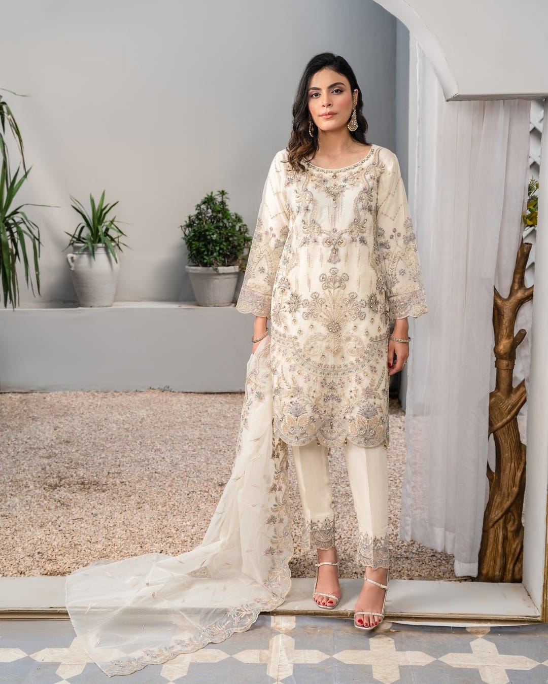 3Piece_Embroidered Organza Suit | 1311-SN-ORZ