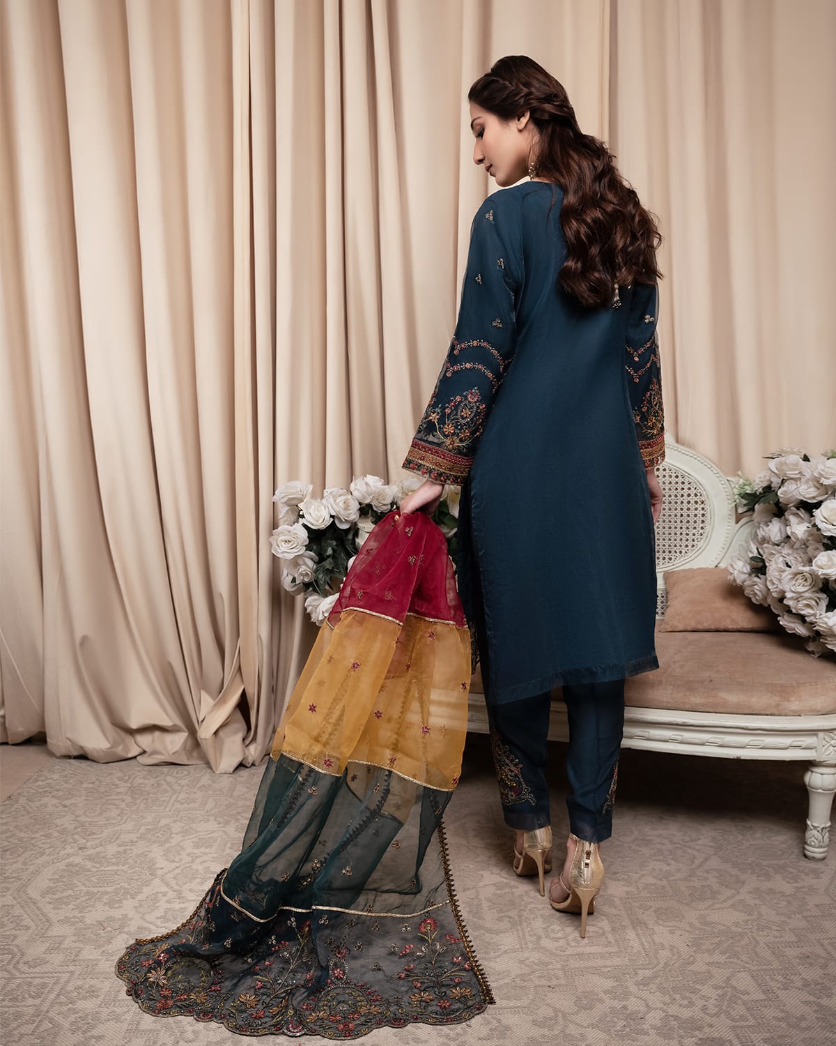 3Piece_Embroidered Organza Suit | 1338-SN-ORZ