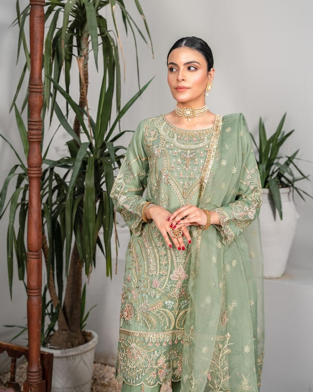 3Piece_Embroidered Organza Suit | 1310-SN-ORZ